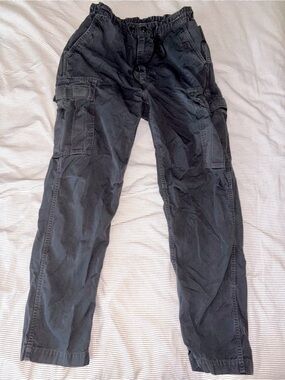 OrSlow Black Cargo Pants with Elastic Waist